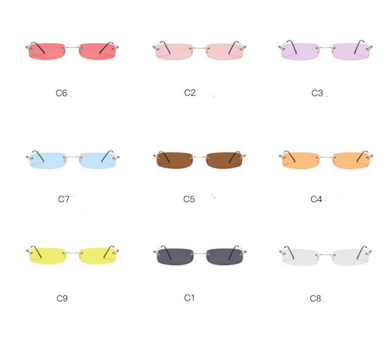 Rimless trendy sunglasses