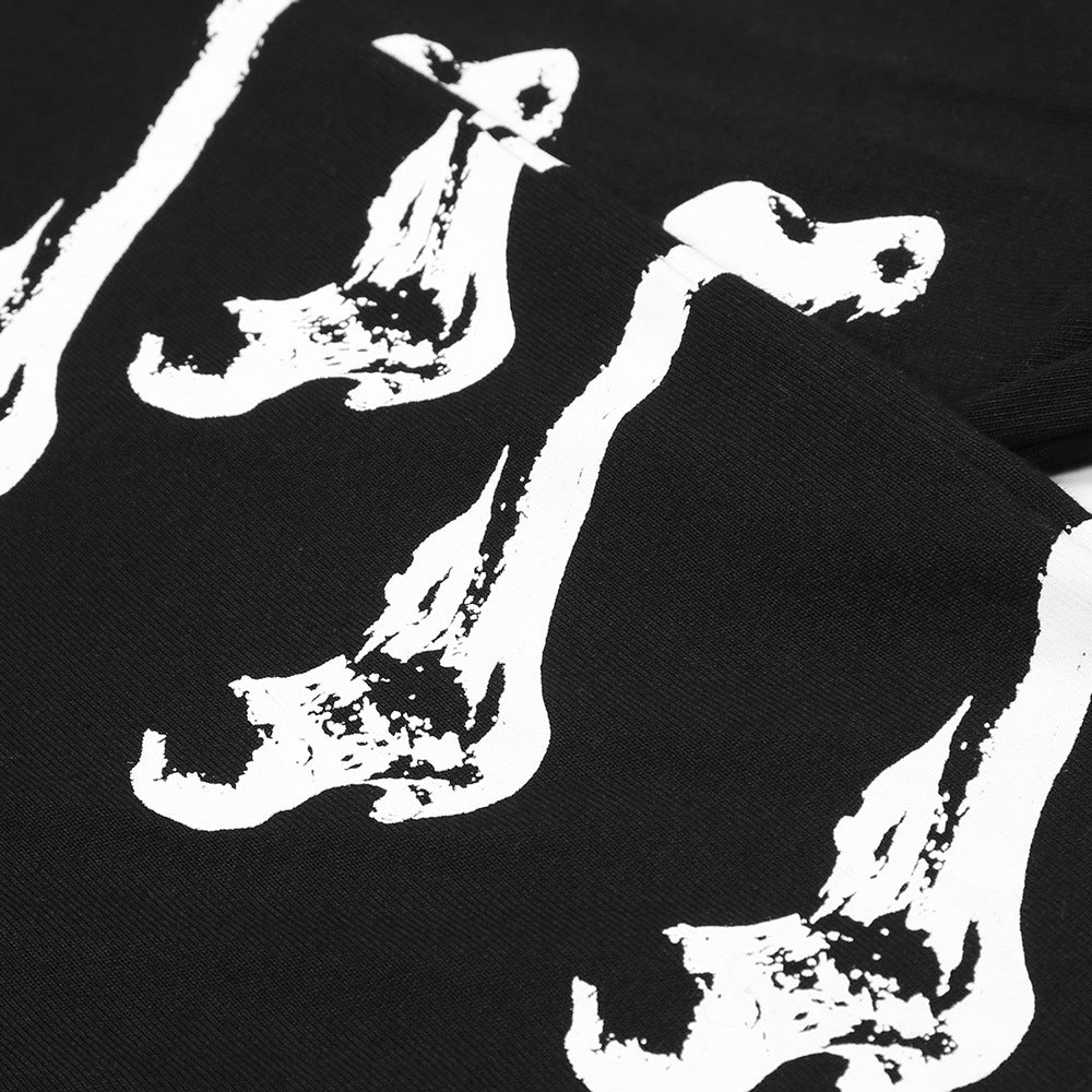 Skull Print Long Sleeve T-Shirt Men's High Street