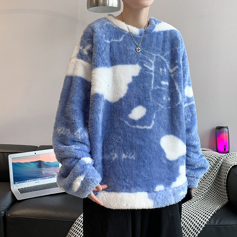 Plush Sweater Men's Loose Couple's Lamb Fleece Jacket