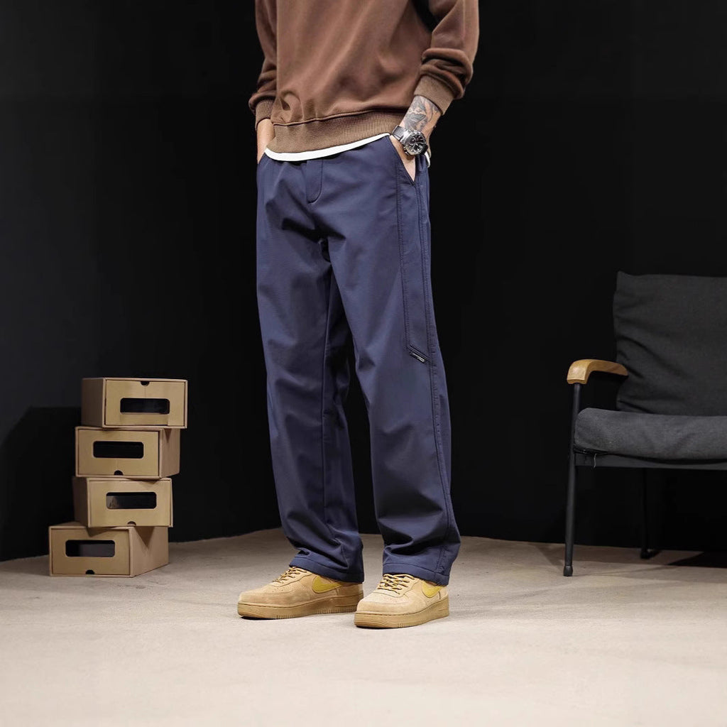 Versatile Wide-leg Pants Japanese Retro Minimalist Solid Color