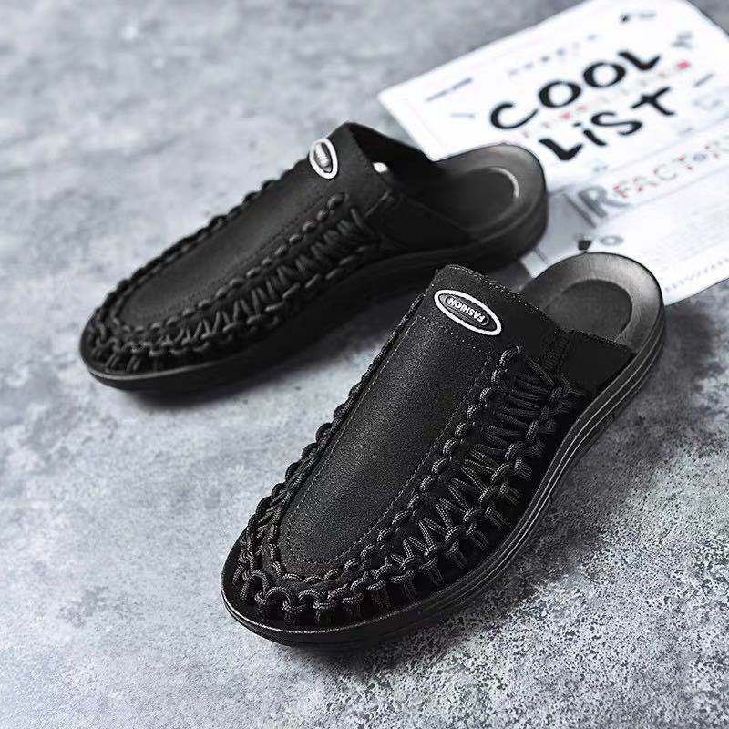 Fashion Simple Men's Woven Sandals And Slippers