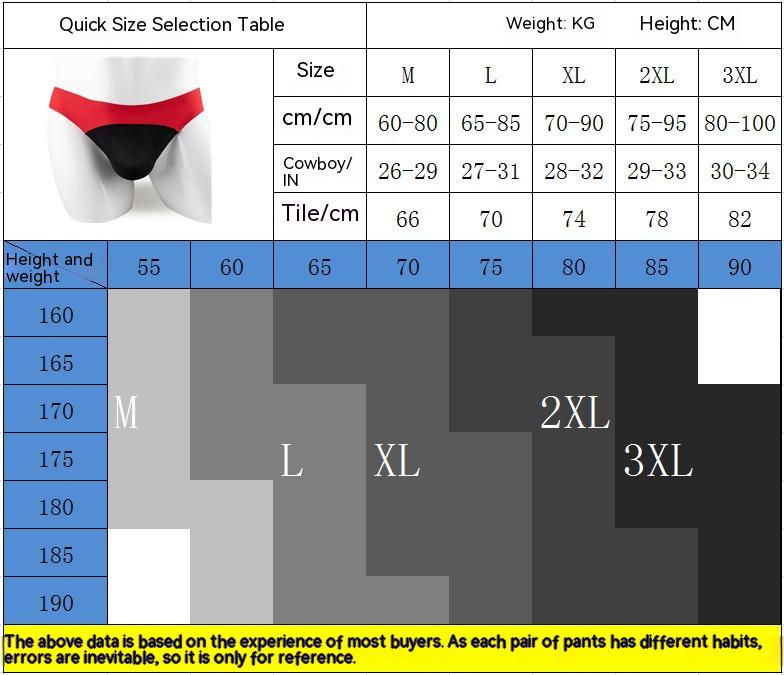 Men's Seamless Briefs Ice Silk Color Matching Low Waist Breathable