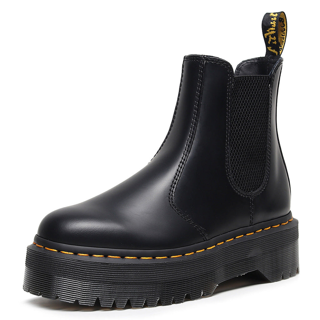 Women's Thick-soled English Leather Platform Martin Boots