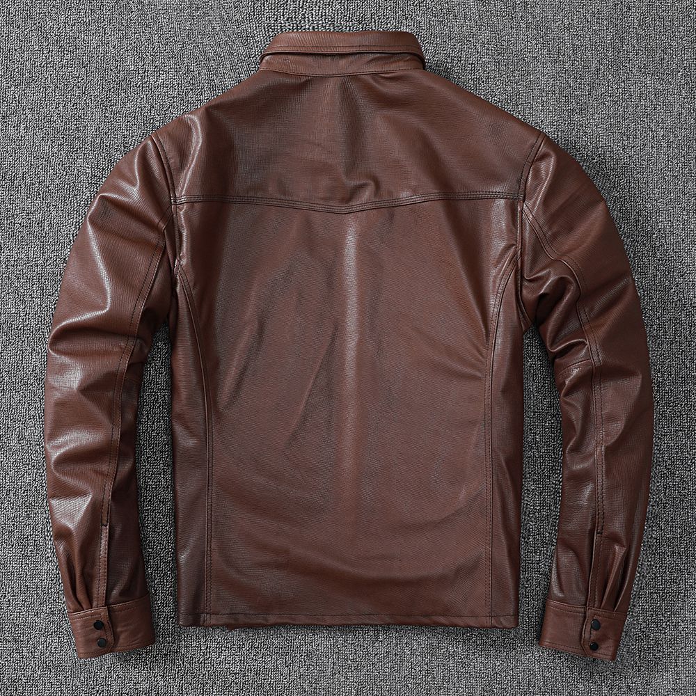 Sheepskin Genuine Leather Clothes Men's Shirt