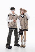 V-neck Sweater Japanese-style Retro College Style Couple