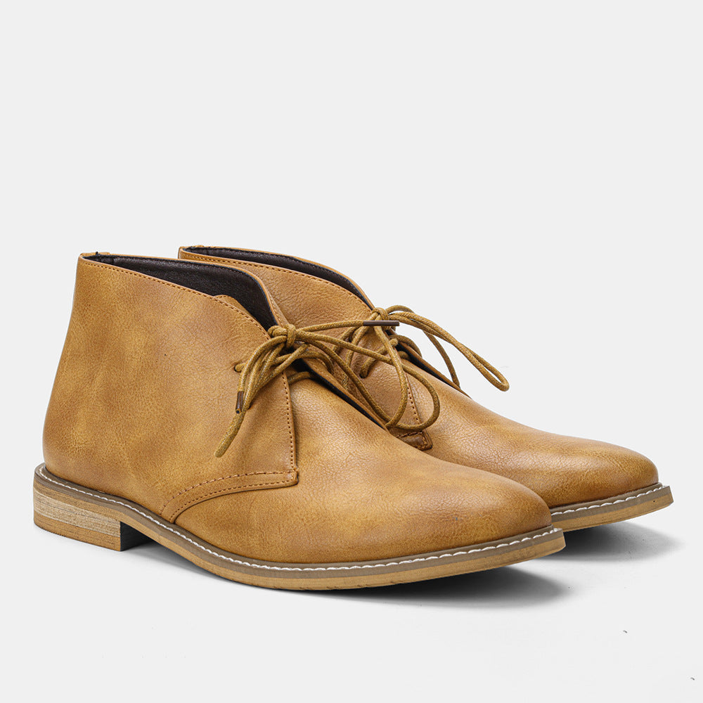 Large Size Men's Retro Color Rubbing Work Boots