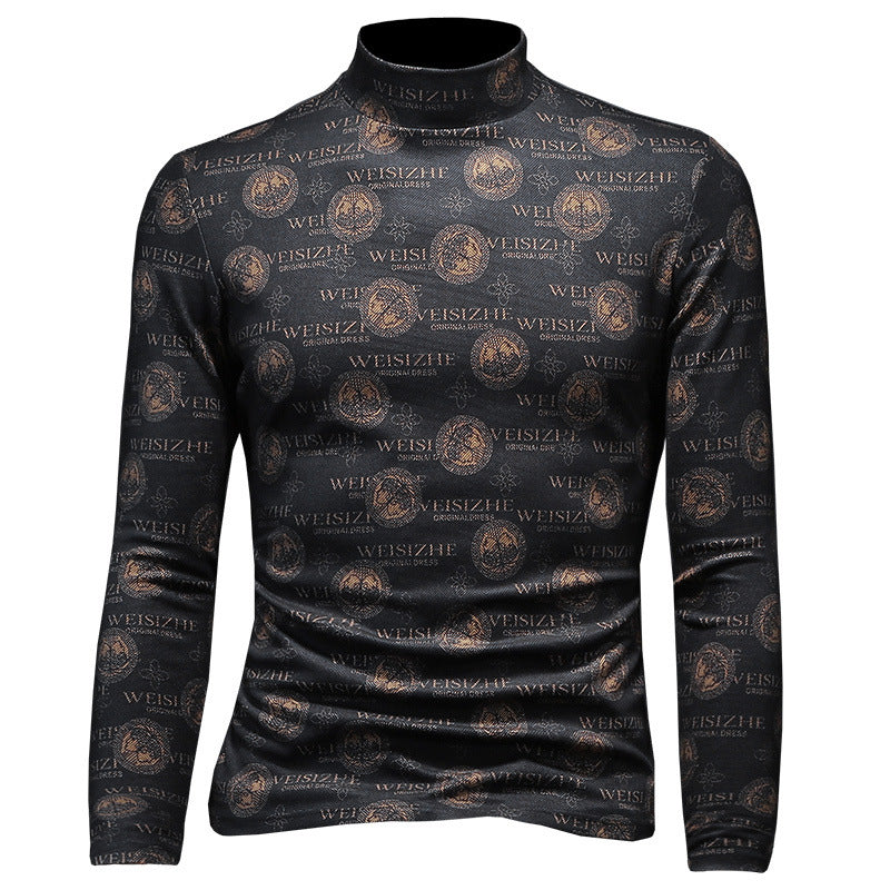 Men's Cashmere Half High Neck Pullover Bottoming Shirt