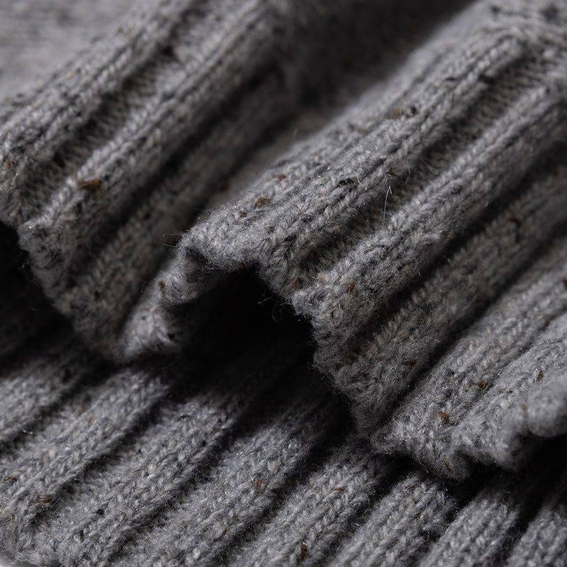 Solid Color Turtleneck Sweater Retro Loose Knitted Top