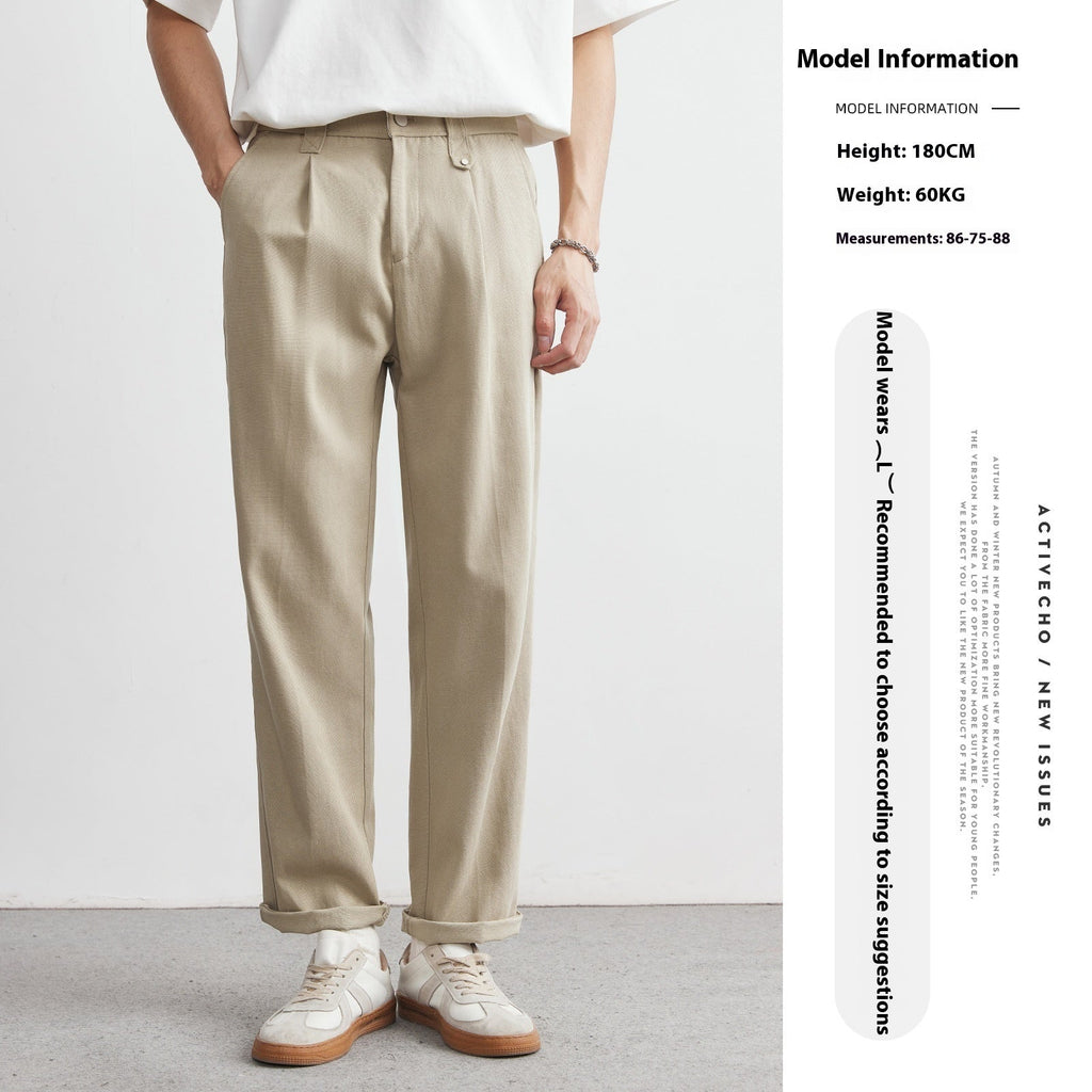 Straight Drooping Casual Pants Men's Loose Suit Pants