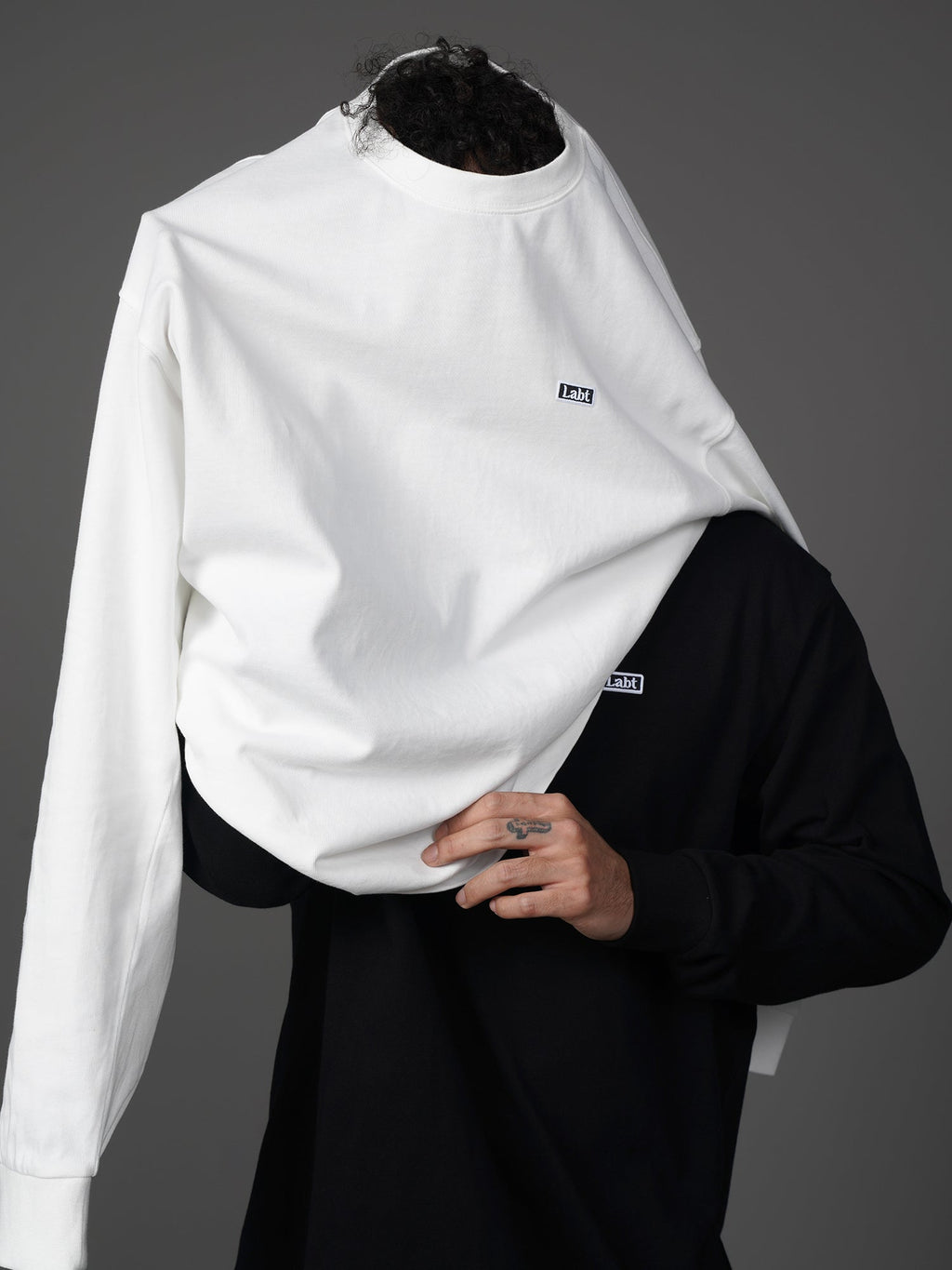 Solid Color Loose Couple Black And White Round Neck Bottoming Shirt