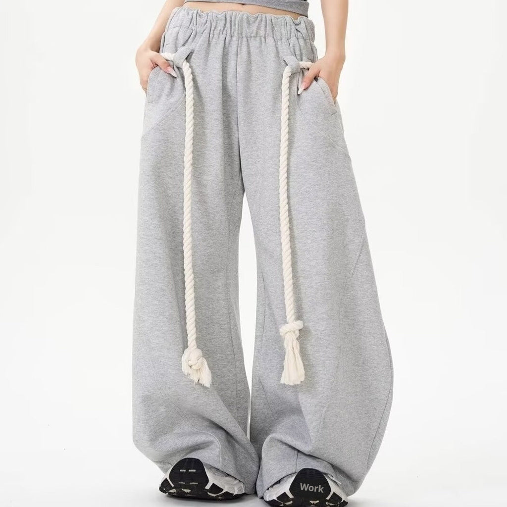 Retro Gray Sports Wide-leg Pants Loose Casual Pants