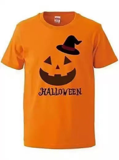 New Pure Cotton Short Sleeve Halloween Costume Casual Loose All-matching Printed T-shirt