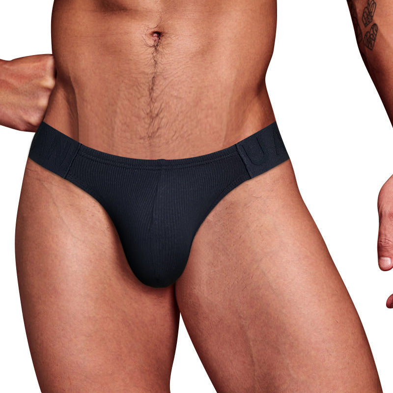 Solid Color High-fork Low-waist Briefs Sexy Full-wrapped Hip-excited Pouch Underwear