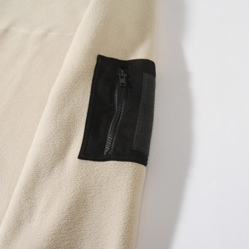 Stand Collar Long Sleeve Pullover Leisure Coral Fleece Coat Men