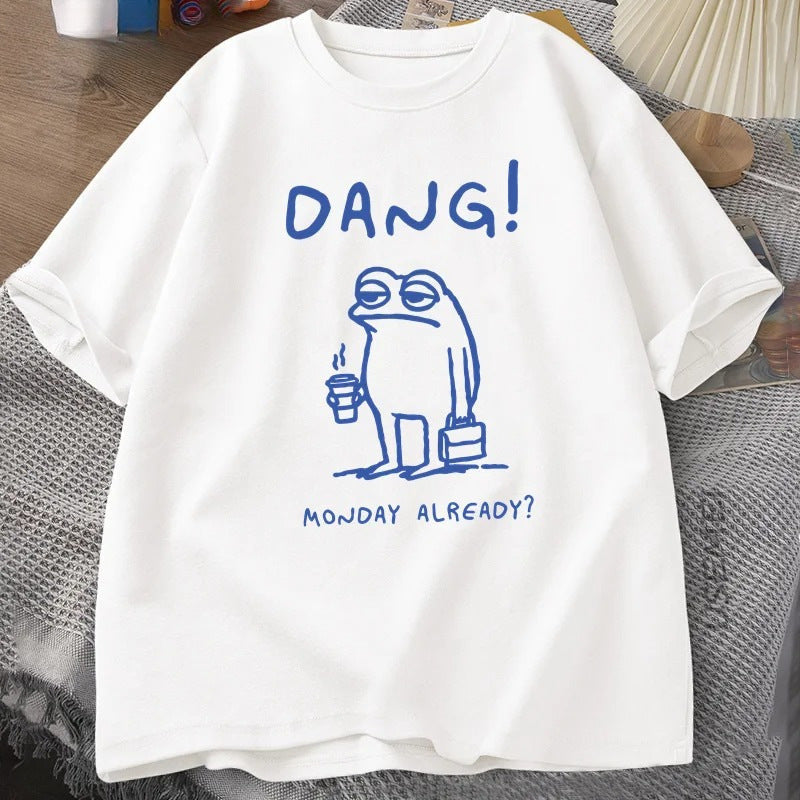 I Love Green Summer Cotton European Size Monday Already Women's T-shirt Interesting