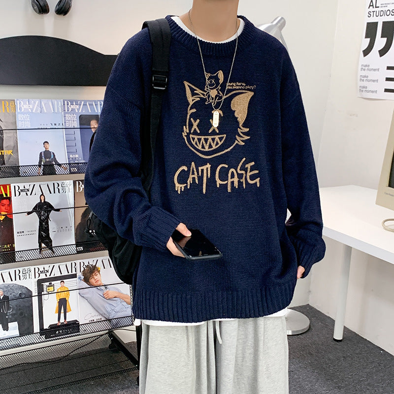 Knitwear Ins Tide Brand Hong Kong Style Loose Jacket