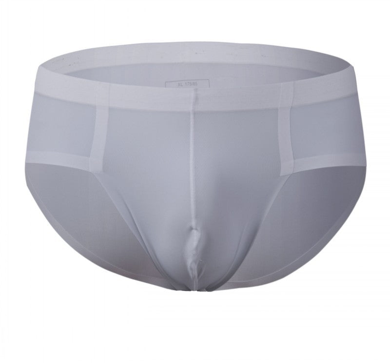 Men's Underwear Low Waist Briefs Ice Silk Transparent Shorts