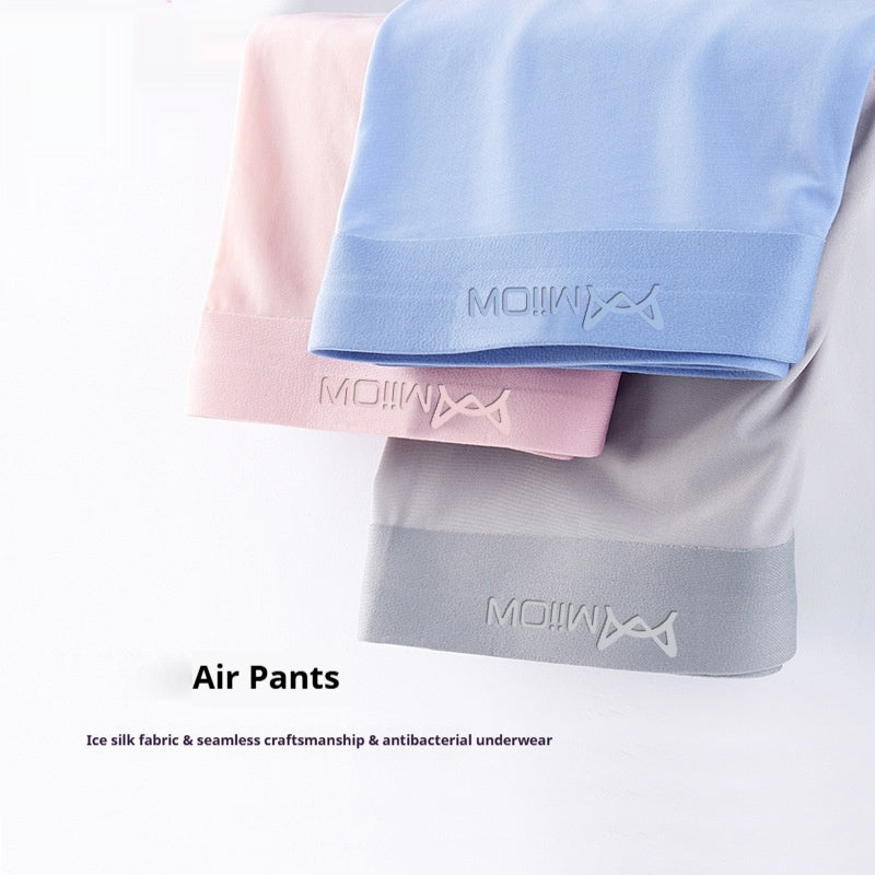 Ice Silk Seamless Men's Underwear Soft Breathable Comfortable Summer Boxer Shorts