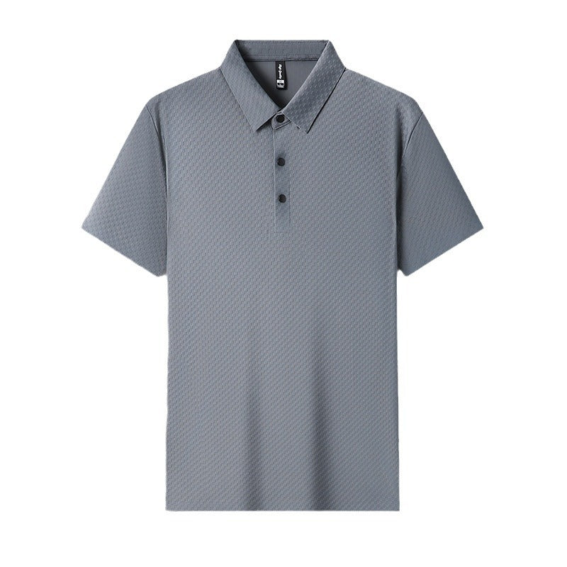 Men's Youth Jacquard Square Short-sleeved Polo Shirt
