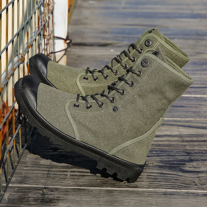 Platform High-top Canvas Flanging Martin Fashionable Shoes