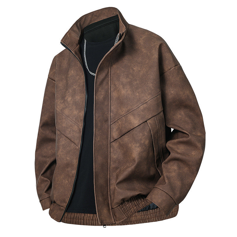 All-matching And Handsome Slim Fit Leather Coat