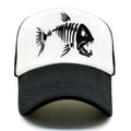 Fish Bone Print Mesh Cap Baseball Cap