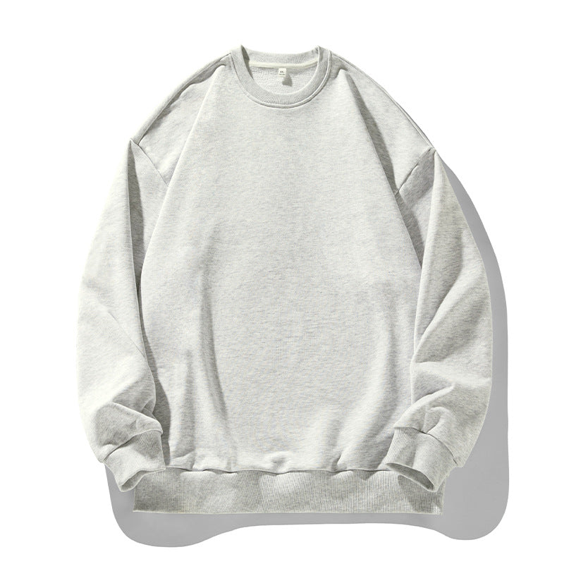 Round Neck Solid Color Autumn And Winter New American Retro Fashion Brand Couple Baggy Coat