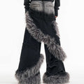 Fake Two-piece Pu Handsome High-grade Jeans For Men