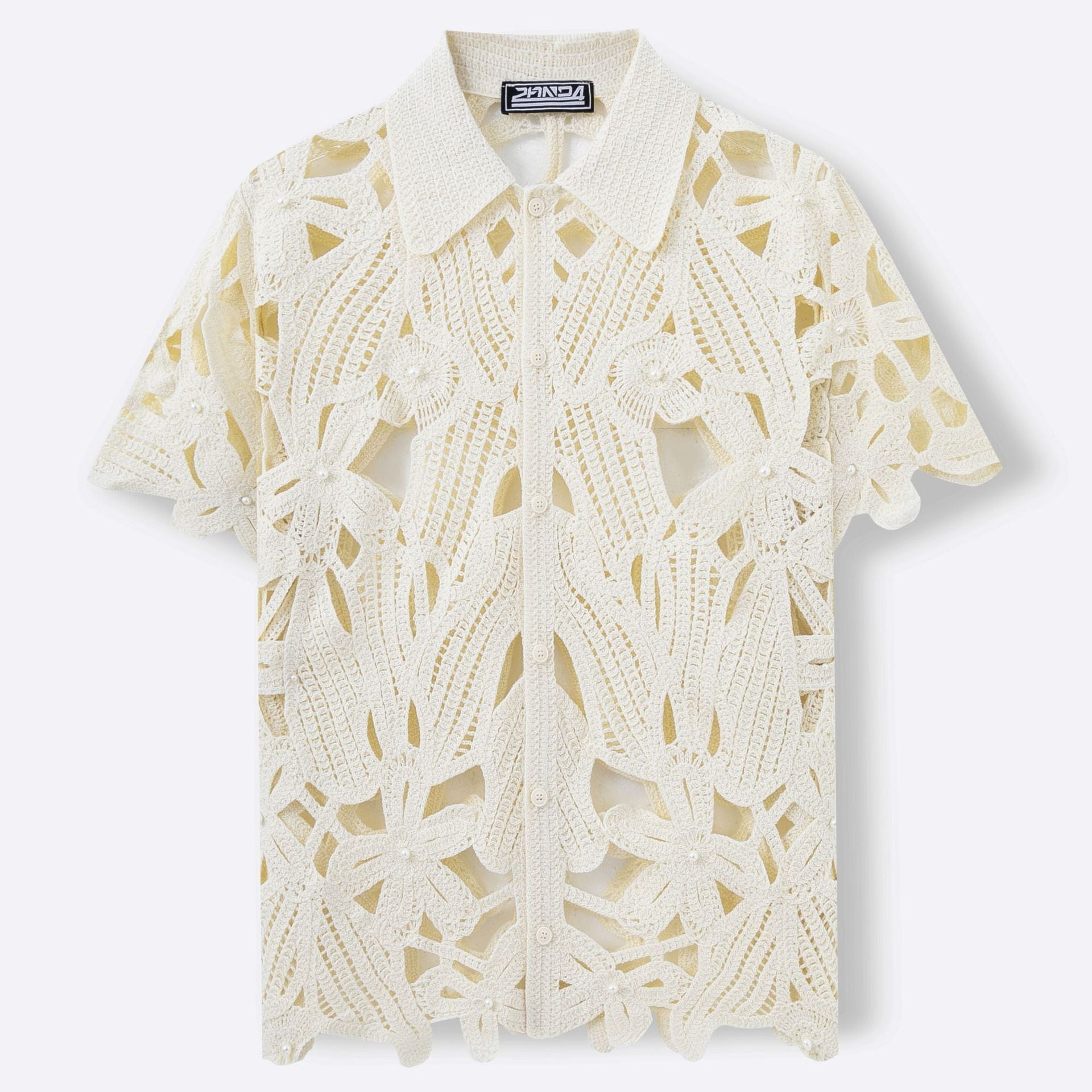 Summer New Hand Crocheting Hollow-out Short-sleeved Sweater Casual