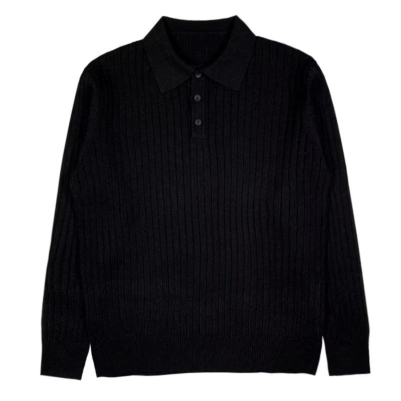 Autumn Polo Lapel Sweater Men's Long Sleeve Bottoming Shirt Top