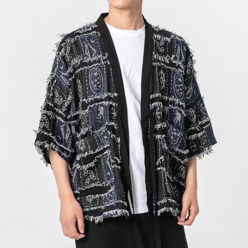 Chinese Style Men's Cardigan Knitted Retro Fashion Top