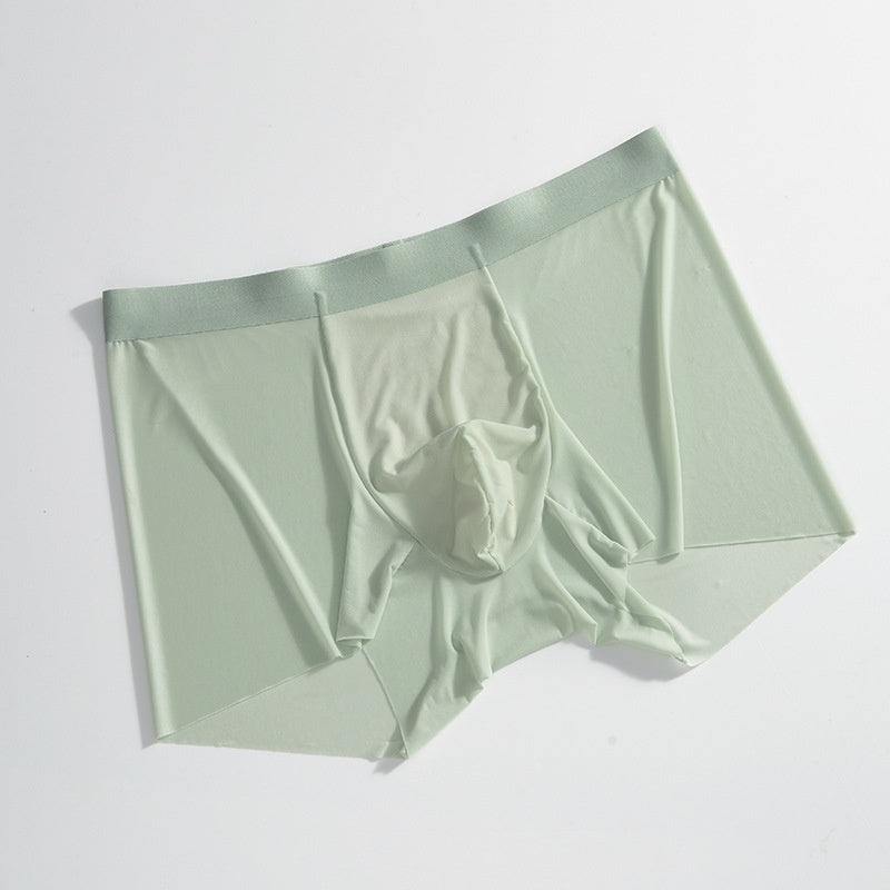 Summer New Men's Ice Silk Underwear Pure Color Seamless Quick-drying