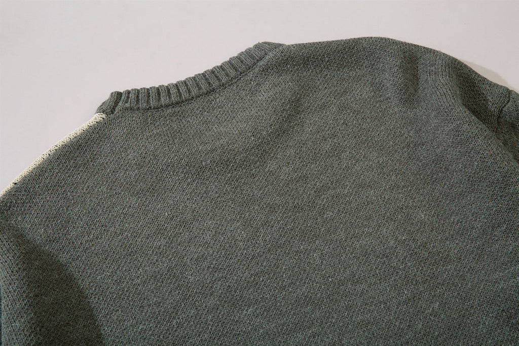 Round Neck Daily Retro Sweater Male Tide Card Autumn And Winter
