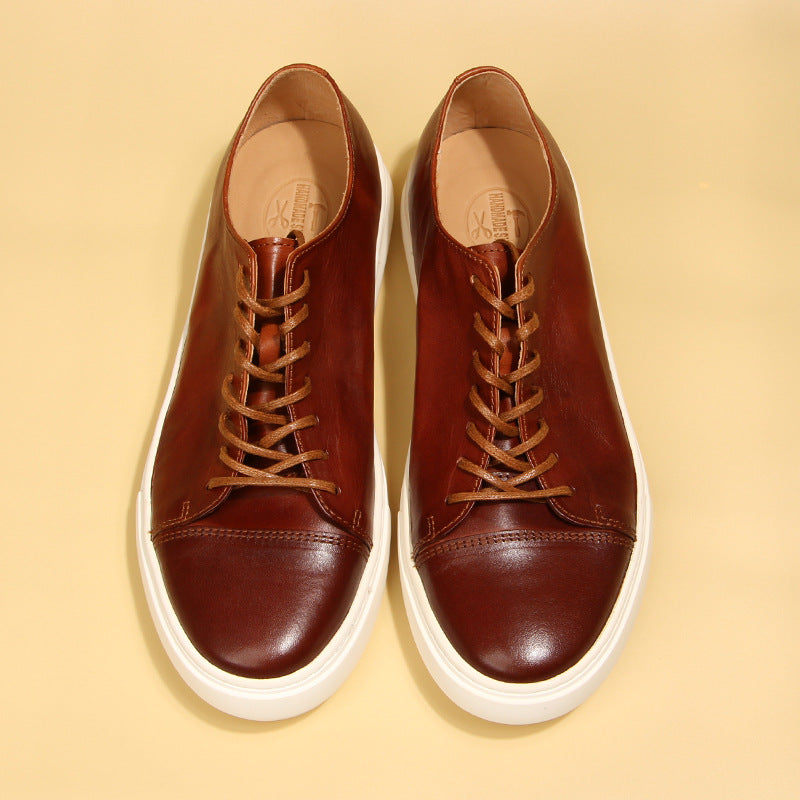 Horse Skin Washed Vintage Casual Leather Shoes