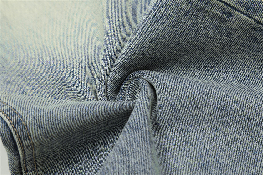 Men's Worn Washed Trousers Make Old Ripped Jeans
