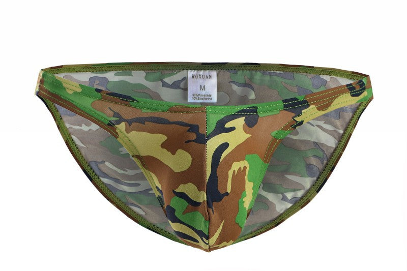 Men's Underwear Camouflage Silky High Elastic Briefs