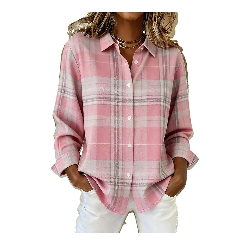 Women's Casual Contrast Retro Plaid Sweater