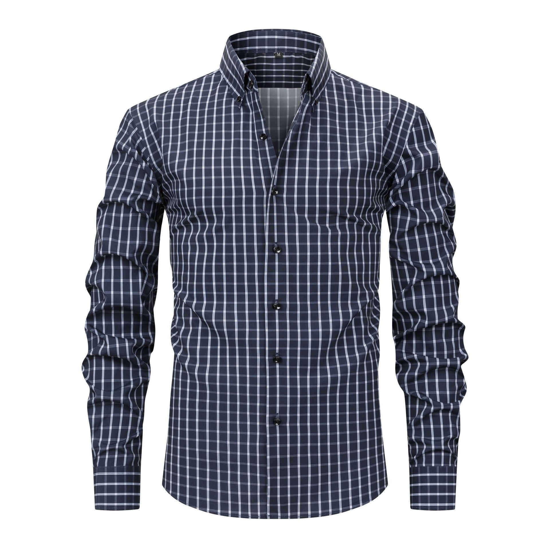 Non-ironing Anti-wrinkle Business Casual Striped Long-sleeved Men's Shirt