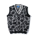 Knit Sweater Couple Printing Sleeveless Sweater Men