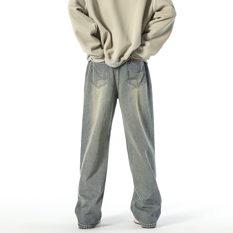 Autumn New Nostalgic Washed Straight Jeans