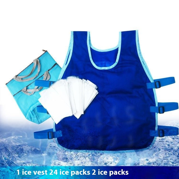Summer Cooling Vest Outdoor Heatstroke Prevention Ice Pack Refrigeration
