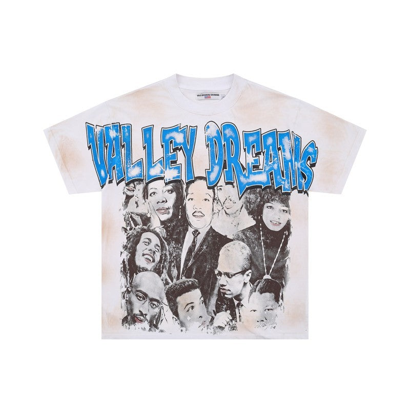 Retro Figure Printed Summer High Street Men And Women Loose Leisure Washed-out Distressed Short Sleeve