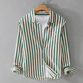 Men's Spring And Autumn Wear Striped Long Sleeve Shirt