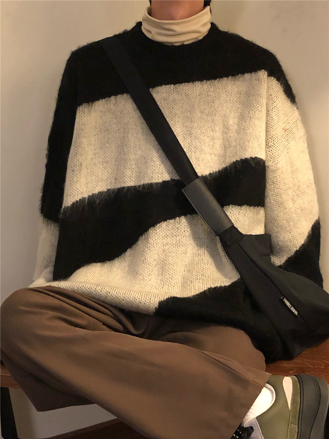 Autumn And Winter Loose American Retro Contrast Color Knitwear