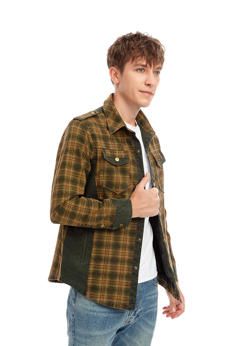 Men Plaid Casual Autumn Winter Jacket Men Slim Fit Jacket