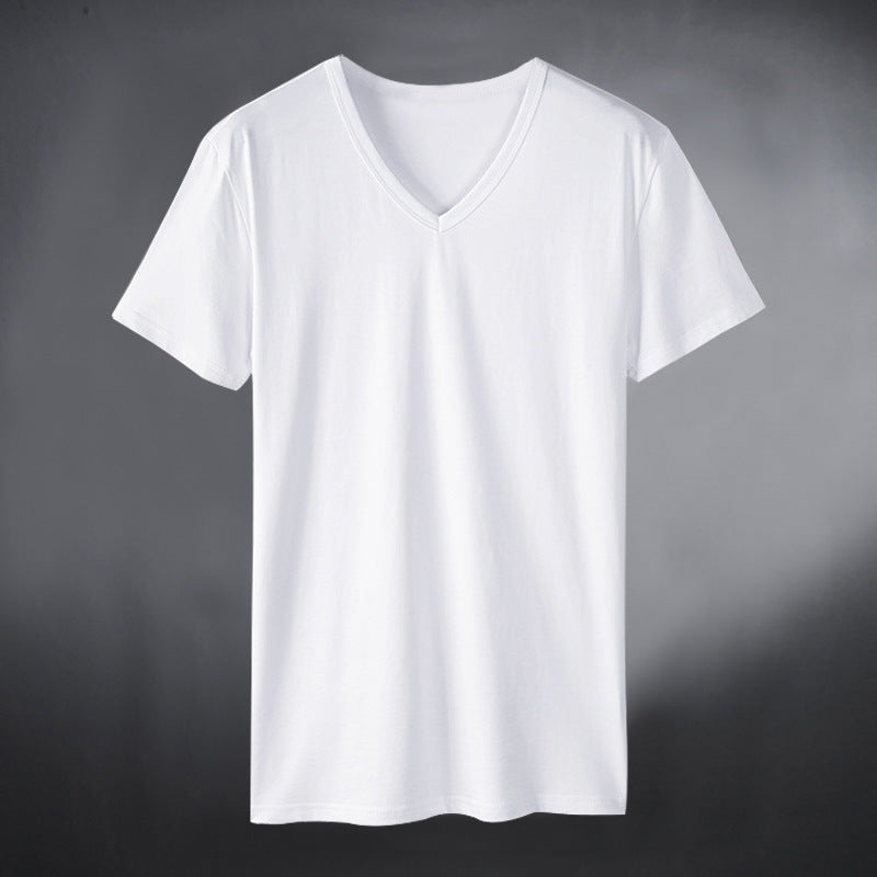 Men's Wear V-neck T-shirt Sports Quick-drying Running Workout Short Sleeve