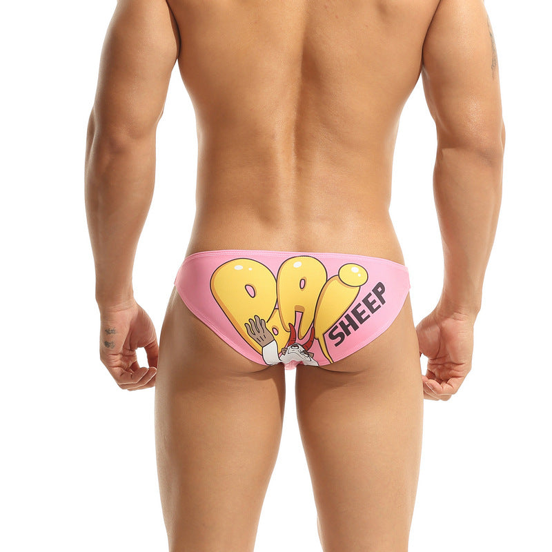 European And American Men's Briefs With Printing Burst