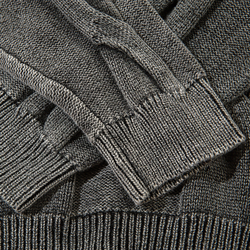 Washed And Worn  Men's Autumn And Winter Loose Casual Long Sleeves Twisted Twist Round Neck Sweater Idle Style