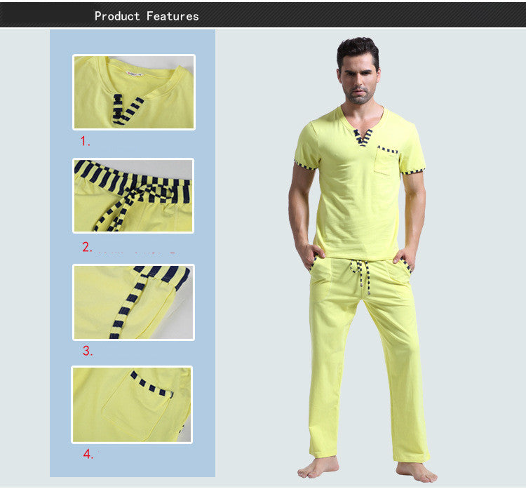 Home service men's autumn suit cotton sportswear pajamas pajamas
