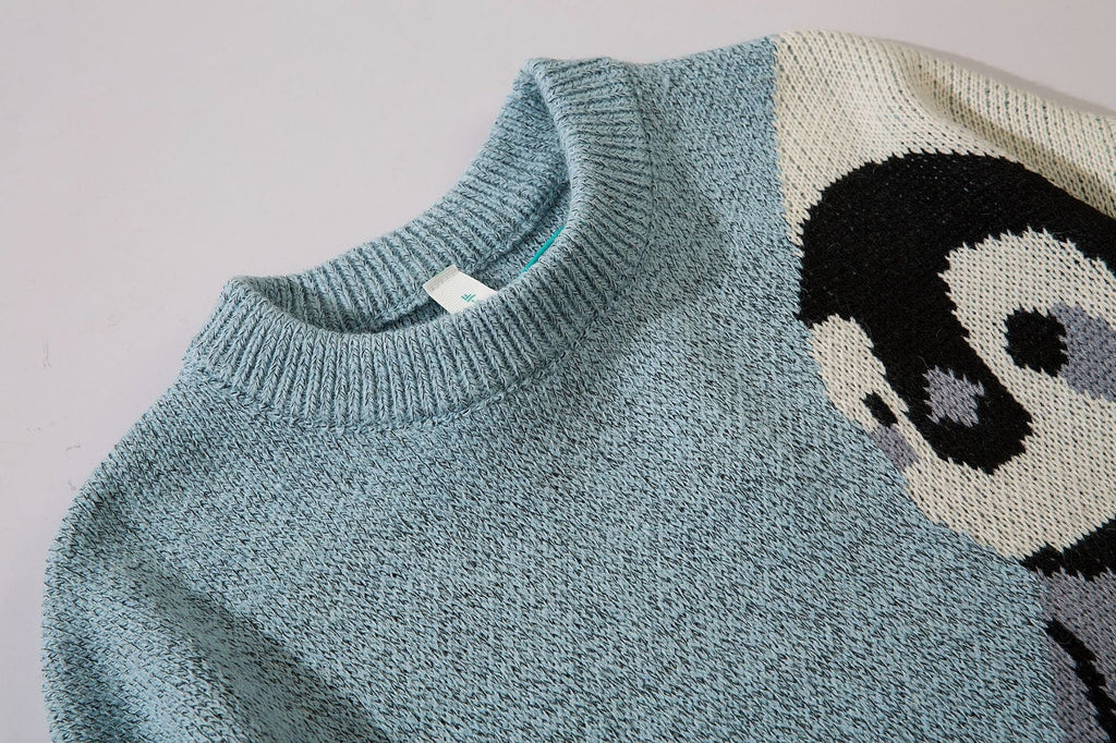 Round Neck Loose Knit Sweater Long Sleeves